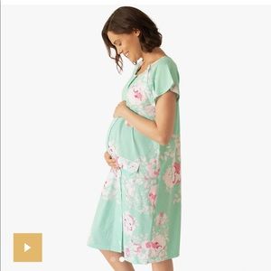 Kindred Bravely Labor & Delivery Gown Mint Floral